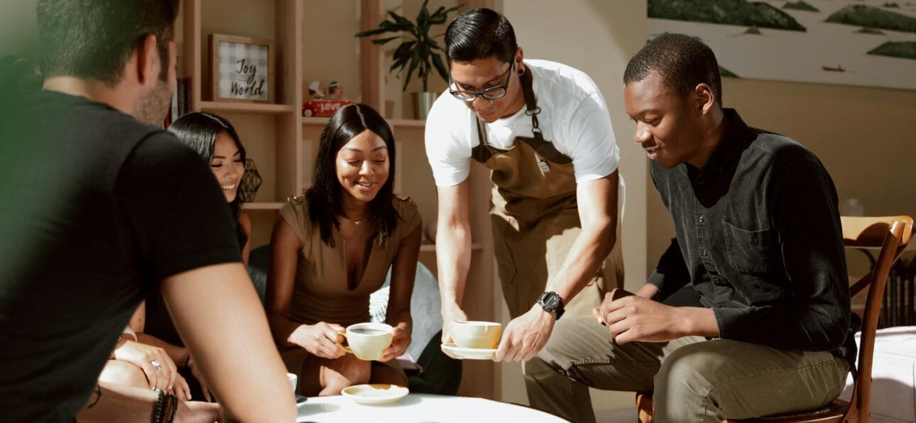 Group of Friends Having Tea